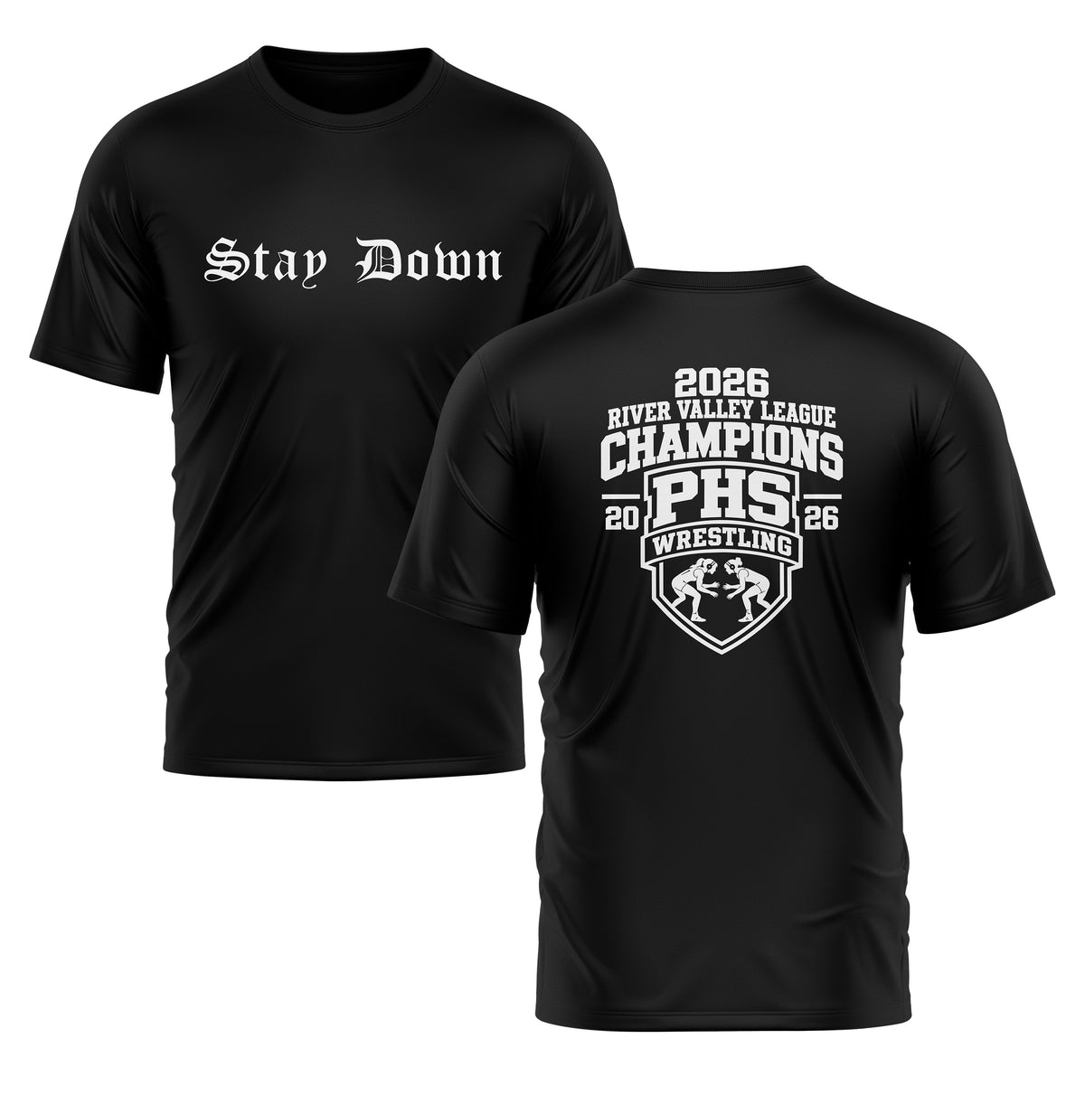 PHS RVL 2026 League Champ Stay Down shirts